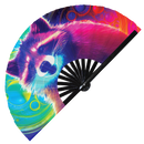 Racoon Neon Bamboo Hand Fan