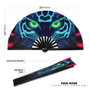 Neon Cats Bamboo Hand Fan