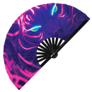 Neon Cats Bamboo Hand Fan