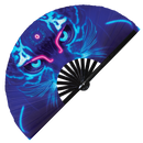 Neon Cats Bamboo Hand Fan