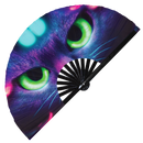 Neon Cats Bamboo Hand Fan