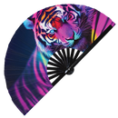 Tiger Neon Bamboo Hand Fan
