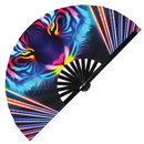 Tiger Neon Bamboo Hand Fan