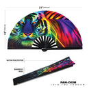 Tiger Neon Bamboo Hand Fan