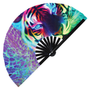 Tiger Neon Bamboo Hand Fan