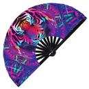 Tiger Neon Bamboo Hand Fan