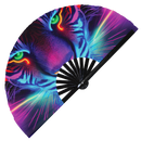 Tiger Neon Bamboo Hand Fan