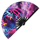 Tiger Neon Bamboo Hand Fan