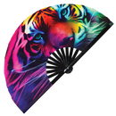 Tiger Neon Bamboo Hand Fan