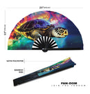 Turtle Neon Bamboo Foldable Hand Fan