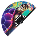 Turtle Neon Bamboo Foldable Hand Fan