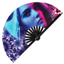 Raver Girl Neon Bamboo Hand Fan