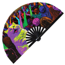 Party Cat Rave Kitty 2 Bamboo Hand Fan