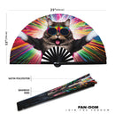 Party Cat Rave Kitty 1 Bamboo Hand Fan
