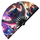 Party Cat Rave Kitty 1 Bamboo Hand Fan