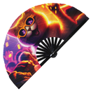 Party Cat Rave Kitty 1 Bamboo Hand Fan