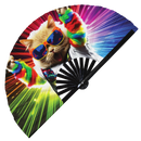 Party Cat Rave Kitty 2 Bamboo Hand Fan