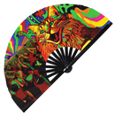 Party Cat Rave Kitty 1 Bamboo Hand Fan