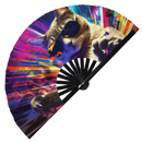 Party Cat Rave Kitty 2 Bamboo Hand Fan