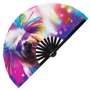 Party Dog Puppy Bamboo Hand Fan
