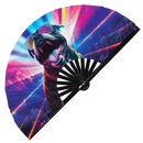 Party Dog Puppy Bamboo Hand Fan