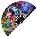 Party Dog Puppy Bamboo Hand Fan