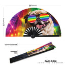 Party Dog Puppy Bamboo Hand Fan