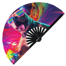 Party Dog Puppy Bamboo Hand Fan