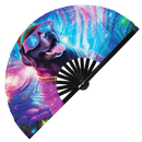 Party Dog Puppy Bamboo Hand Fan