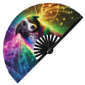 Party Dog Puppy | Hand Fan foldable bamboo gifts Festival accessories Rave handheld event Clack fans