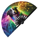 Party Dog Puppy Bamboo Hand Fan