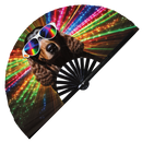 Party Dog Puppy Bamboo Hand Fan