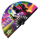 Party Dog Puppy Bamboo Hand Fan