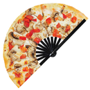 Pizza 2 Bamboo Hand Fan