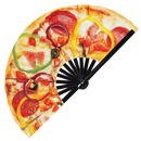Pizza 2 Bamboo Hand Fan