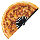 Pizza 2 Bamboo Hand Fan