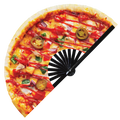 pizza large hand fan uv reactive bamboo hand fan italian pizza dough pizza sauce pizza crust pizza lover merch pizza merchandise pizza outfit pizza gifts pizza halloween