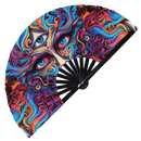 Eye Trippy Psychedelic Bamboo Hand Fan