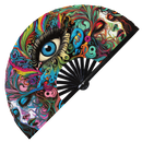 Eye Trippy Psychedelic Bamboo Hand Fan