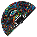Eye Trippy Psychedelic Bamboo Hand Fan