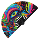Eye Trippy Psychedelic Bamboo Hand Fan