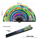 Psychedelic Iridescent Trippy Bamboo Hand Fan