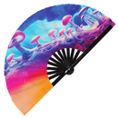 Psychedelic Mushroom 2 Bamboo Hand Fan