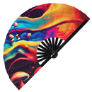 Psychedelic Mushroom 2 Bamboo Hand Fan