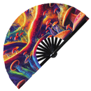 Psychedelic Mushroom 2 Bamboo Hand Fan