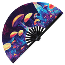 Psychedelic Mushroom 2 Bamboo Hand Fan