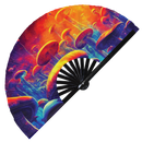 Psychedelic Mushroom 2 Bamboo Hand Fan