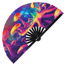 Psychedelic Mushroom 1 Bamboo Hand Fan