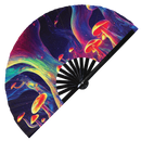 Psychedelic Mushroom 2 Bamboo Hand Fan