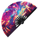 Psychedelic Mushroom 3 Bamboo Hand Fan